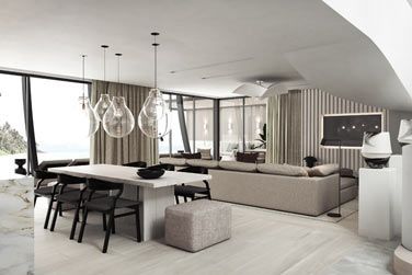 La salle de sjour de la Villa LUX* avec piscine