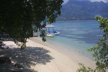 Situ  flanc de colline  l'entre du Parc Marin National de Cerf Island