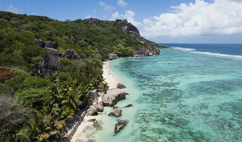 Plage Anse Source d'Argent � la Digue au Seychelles