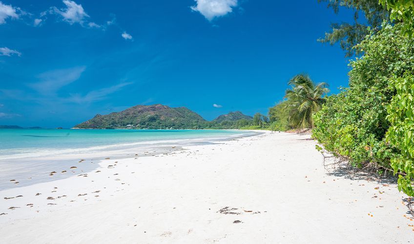 Plage de C�te d'Or � Praslin au Seychelles