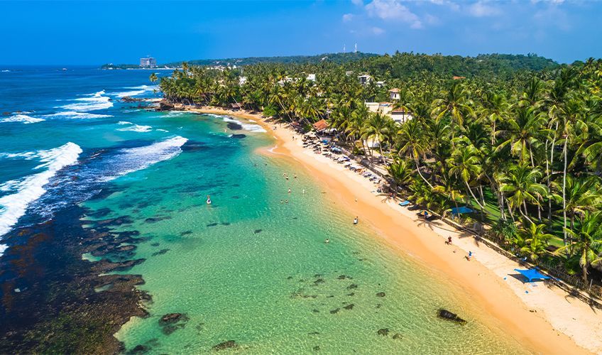 plage d'Unawatuna au Sri Lanka