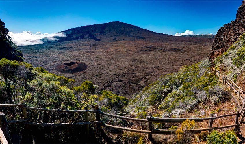 randonnée autour du volcan à la Réunion