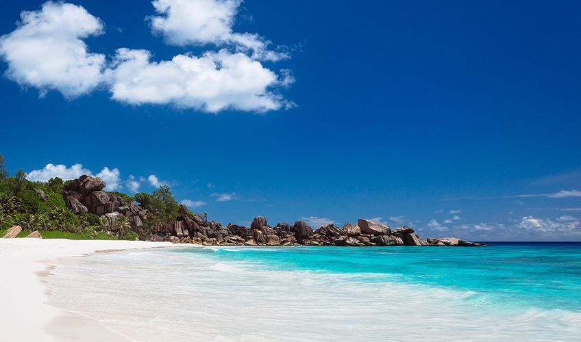 Plage de Grande Anse � La Digue au Seychelles