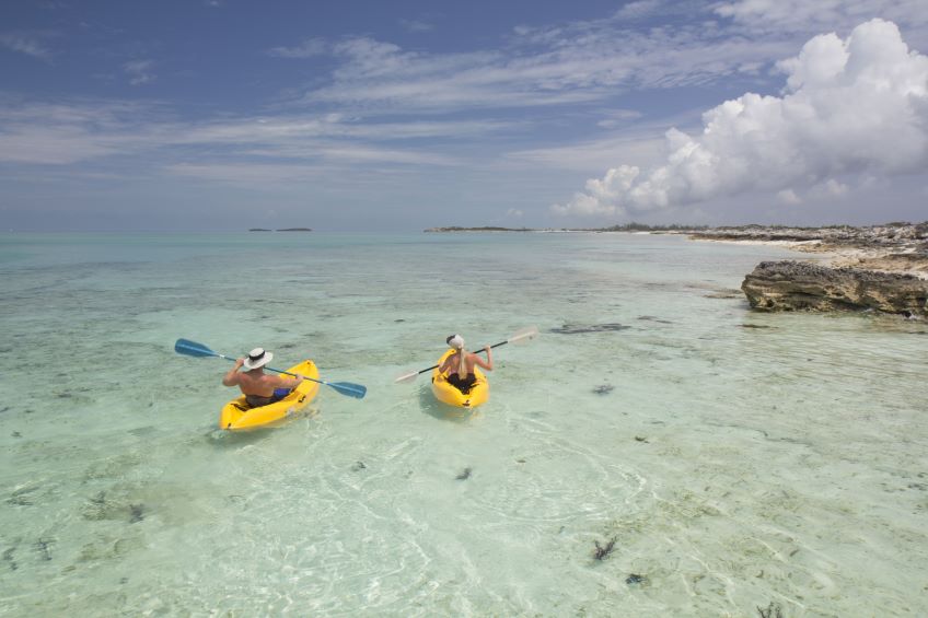 kayak à fond de verre aux Bahamas