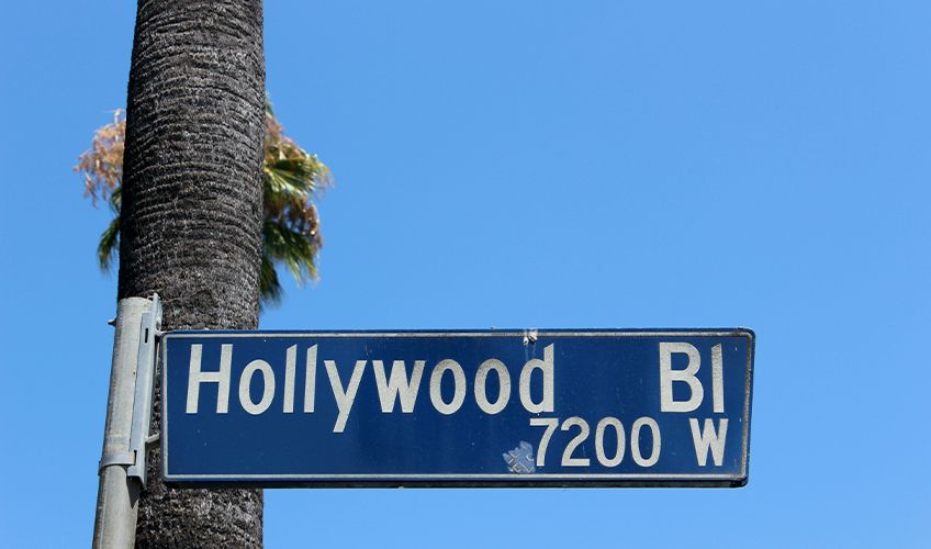 panneau routier Hollywood Boulevard à Los Angeles