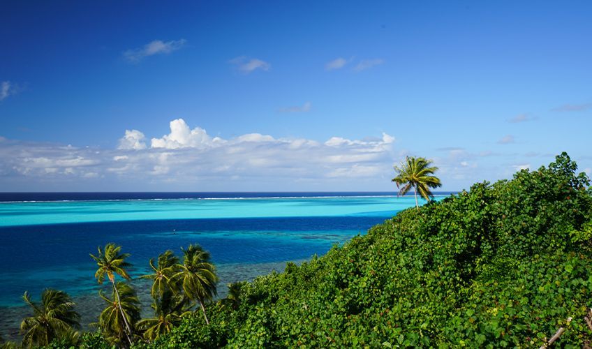 panorama sur le lagon de Huahine en Polynsie