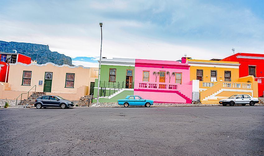 maisons colorées dans le quartier de Bo-Kaap