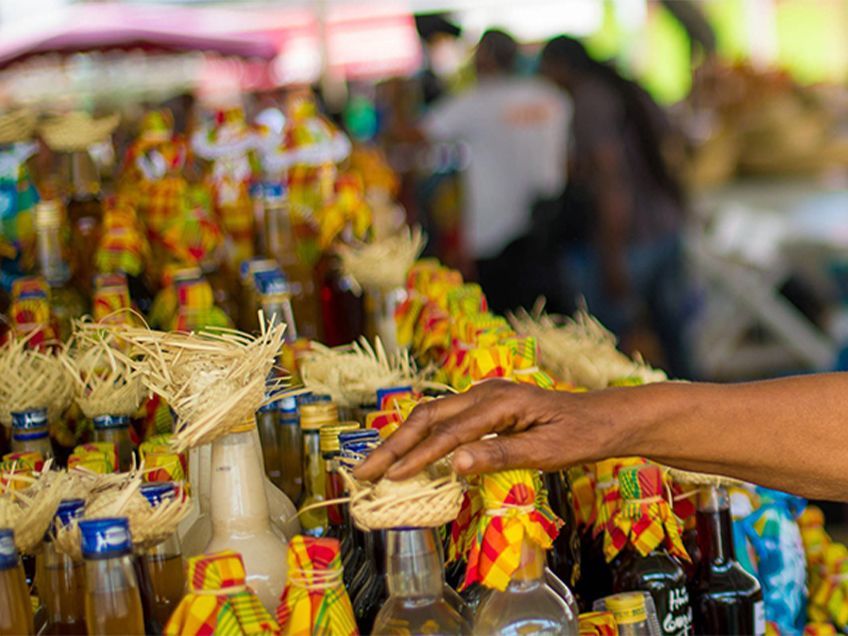 photo dans un marché en guadeloupe
