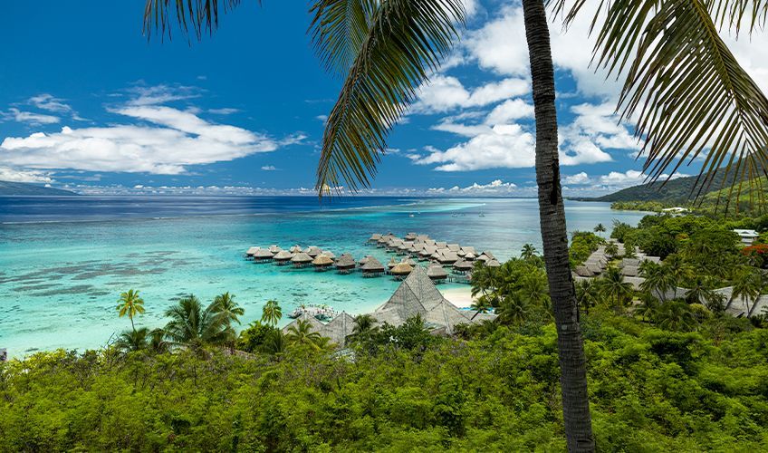 vue aérienne sur le lagon de Moorea