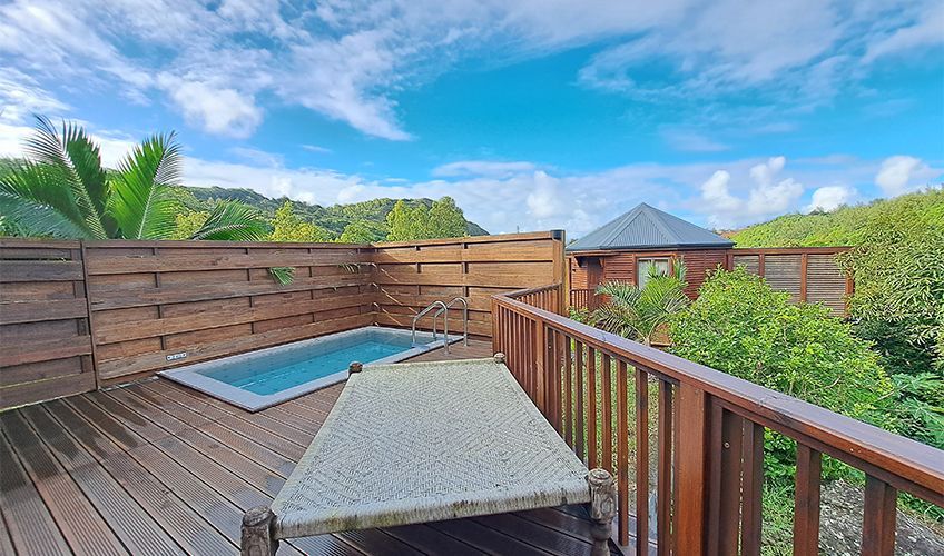 piscine privative au lodge Origin Eco Chalets à Rodrigues