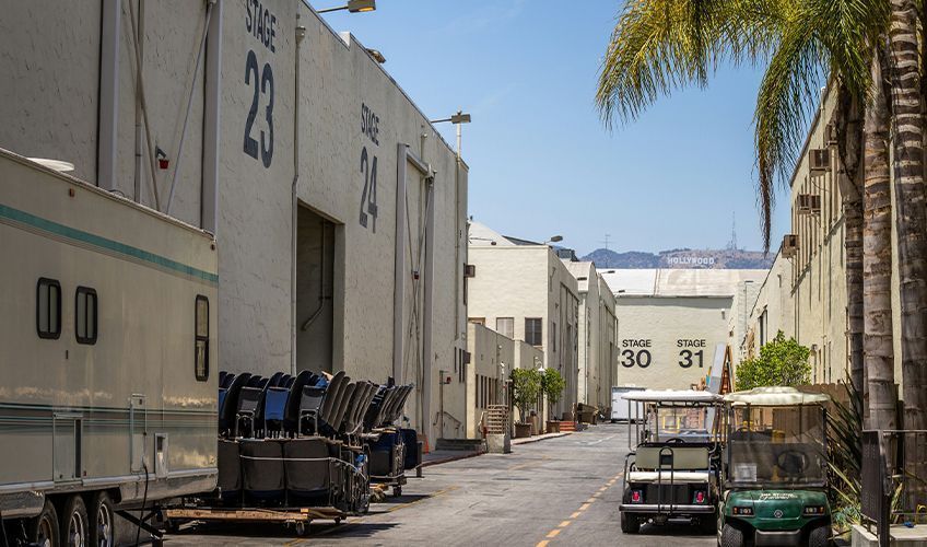vue extérieure des studios de tournage Paramount à Los Angeles