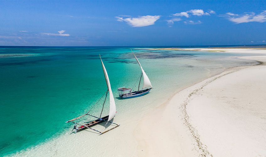 bateaux sur les eaux de Pemba � Zanzibar
