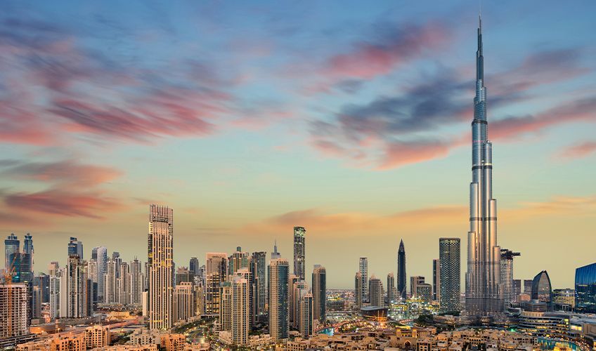 Sunset sur la Burj Khalifa � Duba�