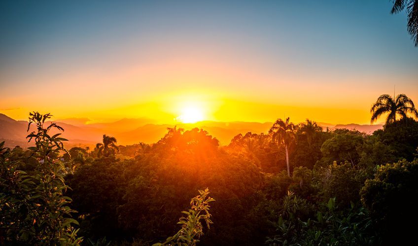 coucher de soleil à Jarabacoa en République Dominicaine