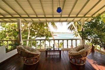 Terrasse du Number One Merissa au Sri Lanka