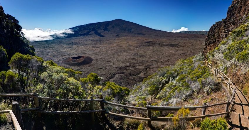 vue sur le volcan à la réunion