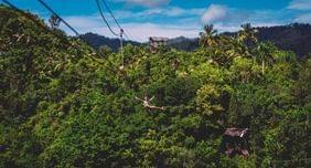 On a test la tyrolienne  Samana !