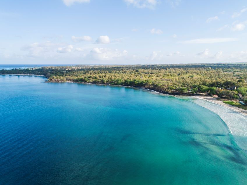 vue aerienne plage veranda tamarin