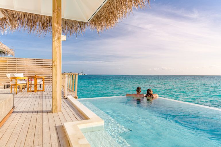 vue villa sur pilotis maldives