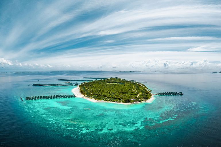vue aerienne siyam world maldives
