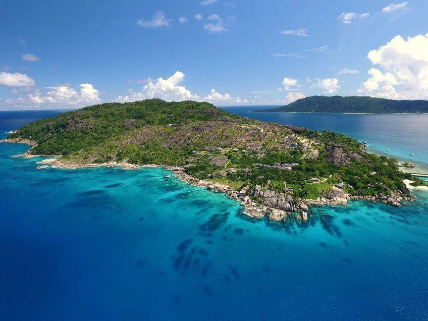 vue aerienne du six senses zil pasyon aux seychelles